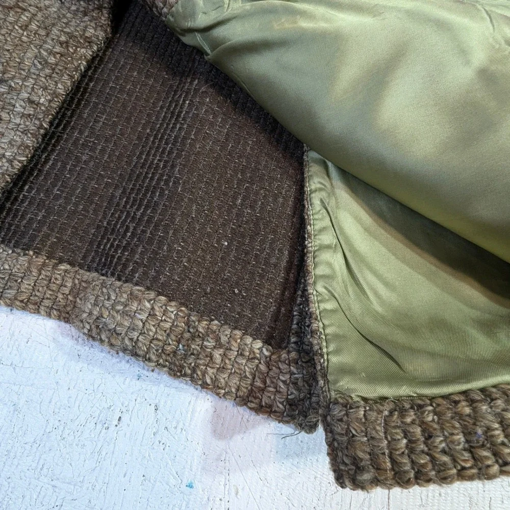 Vintage Johnny Carson Wool‎ Jacket L Brown Tweed Elbow Patches USA